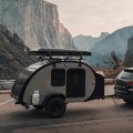 Mini mobile off-road travel camper trailer with bathroom