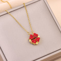 Collar plegable de cristal rojo de lujo para mujeres