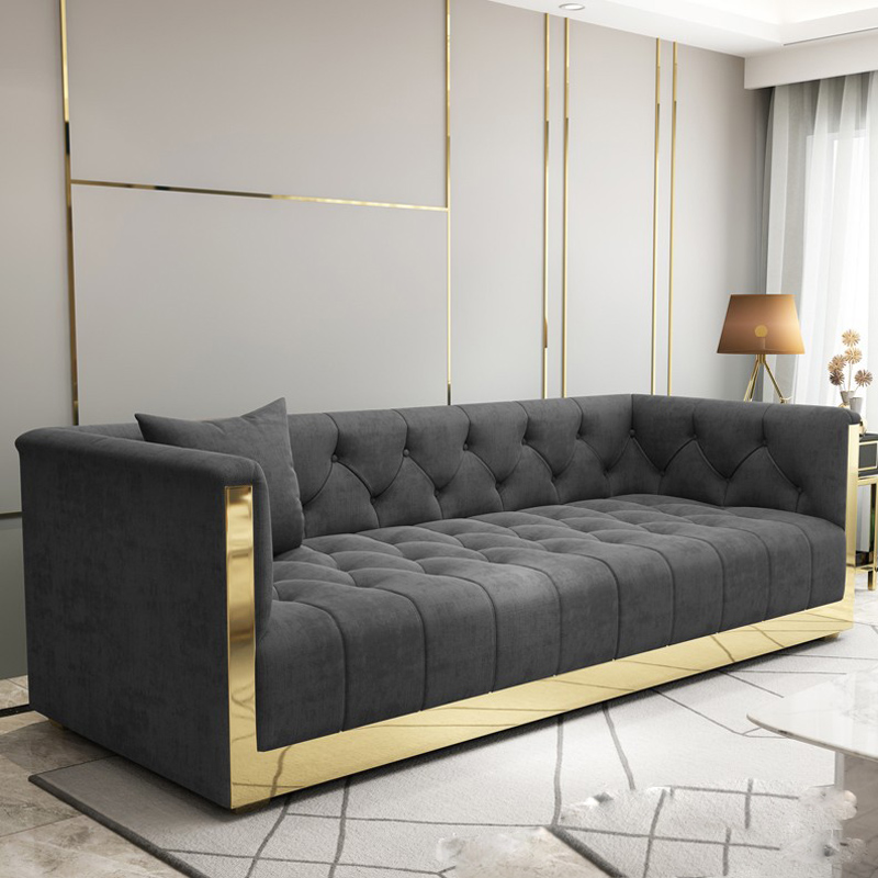 Phòng khách sau đại lý bộ sofa 5 chỗ ngồi sofa phòng khách đồ nội thất nhung sofa