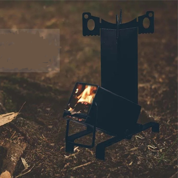 estufa de campamento de pellets de cohetes al aire libre