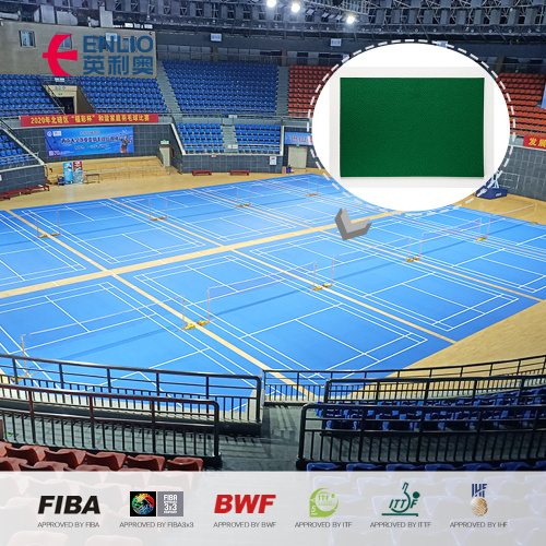 suelo de vinilo adhesivo alfombra de pista de bádminton suelo de plástico de pista de bádminton de alto rebote