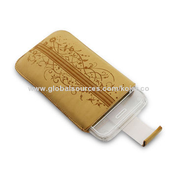 Cellphone Case for iPhone 4, Made of Discoloring PU with Embossed Patterns and Lines