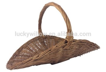 oval wicker firewood & flower carry basket