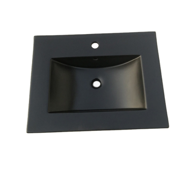 Popular Matt Black Rectangle Ceramic Bathroom Vanity Cabinet Sink Lavabo Basin