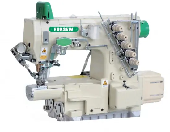 Direct drive small cylinder bed interlock sewing machine with automatic trimmer