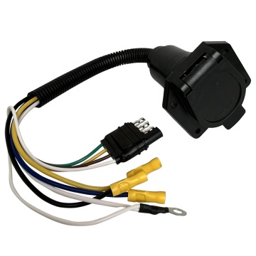 4 Way to 7 Way Heavy Duty RV Trailer Connector Adapter for Trucks
