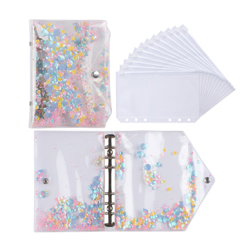 Factory Wholesale: A6 Clear Cover 6-Ring Binder - Multifunctional Budget Planner & Loose-Leaf Notebook with Cash Zipper Envelopes