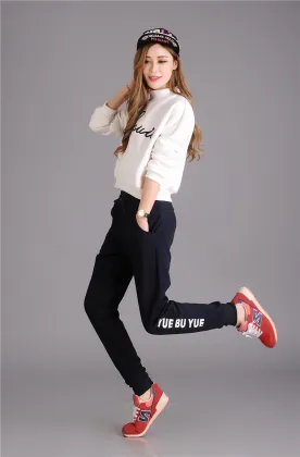 Full length sport trousers women jogger pants