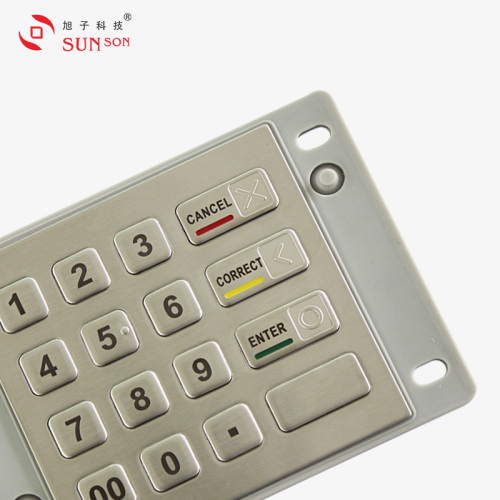Dispositiu del teclat PIN ATM amb disseny espanyol en anglès
