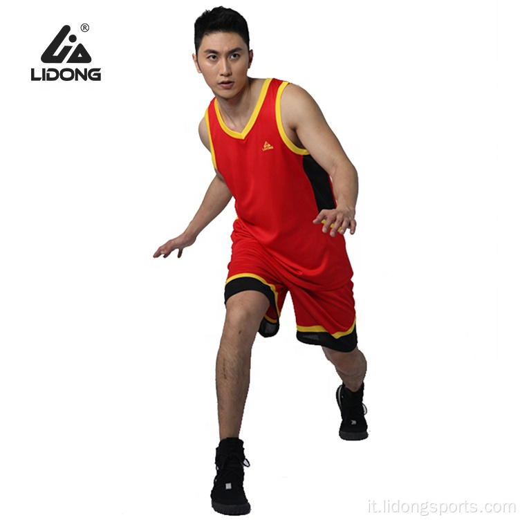 Abbigliamento da basket personalizzato a maglia da basket al 100%in poliestere