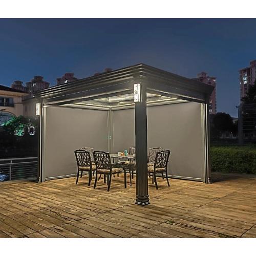 Gazebo Slatted Roof Outdoor Pergola Waterproof Louvered