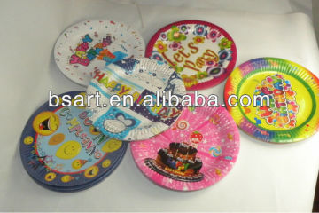 Round birthday cake paper plate food container