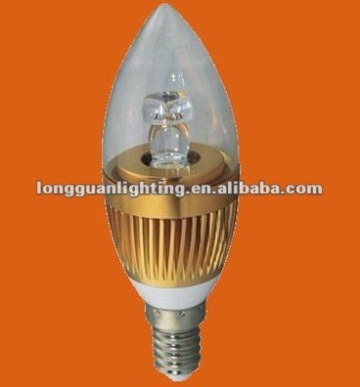 Glass E14 3W LED candle lamp
