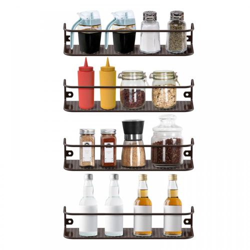 4 Pack Rustic Wall Mounting Spice Rack