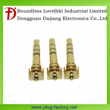 Chinese 3.5mm gold plated 4-pole 3pin headphone jack plug for ipad