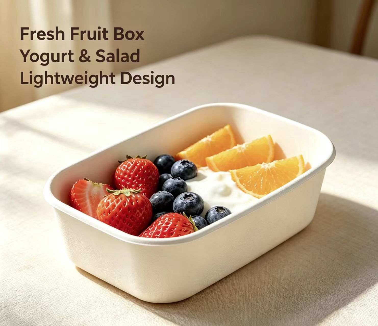 Disposable White Rectangular Bowl