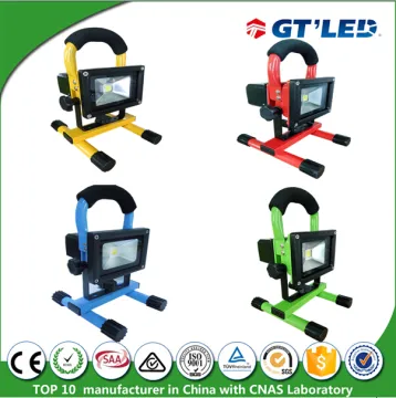 Factory supply 10w 20w portable flood light camping lights led rechargable dimming