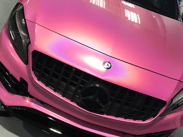 rainbow الليزر الوردي سيارة التفاف الفينيل