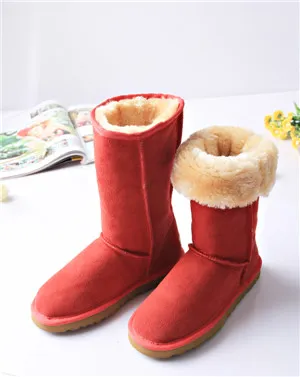 Color leather female winter boots