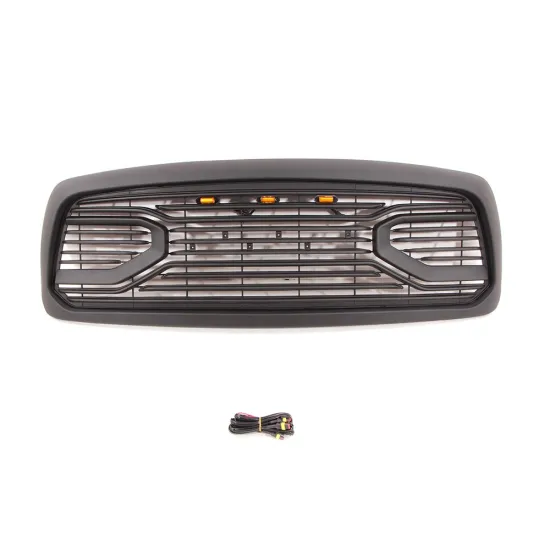 2002-2005 Dodge Ram 1500 Black Grills with LED Lights and Letters