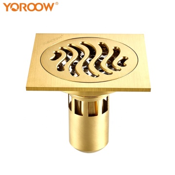 2019 YOROOW Good Quality 4 Inch Hair Catcher Drainage Backflow Preventer Anti-Odor Brass Floor Drain for Bathroom