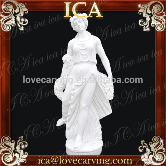 Garden lady white stone hand made statues marble