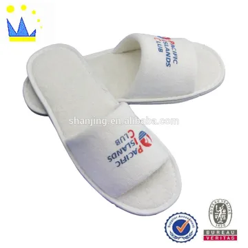 wholesale low price open toe white slipper hotel customized logo