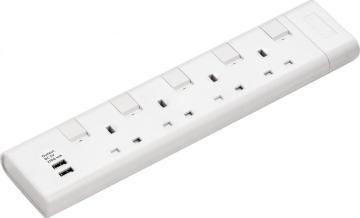 Prolunga UK a 4 prese con USB