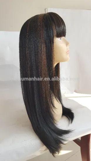 No shedding wholesale silky straight synthetic wigs cheap