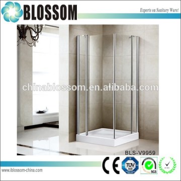 Small square pivot glass shower cabin shower enclosure with tray