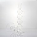 Ribbed Ball Conjoined Crystal Glass Candlestick Holder