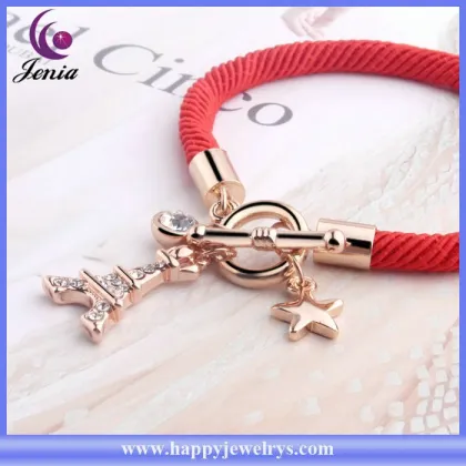 New exclusive Eiffel Tower charm bracelet red rope chain wholesale brand bracelet ( YWH5067)