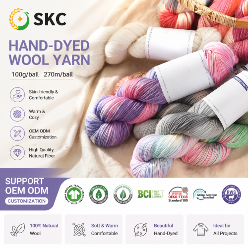 OEM ODM ELDE BOYALI YÜN KARIŞIMLI İPLİK EL ÖRGÜSÜ İÇİN SICAK ve RAHAT KIŞLIK KAZAK ÇEVRE DOSTU SÜPER YUMUŞAK