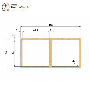 Double Cavity Aluminum Square Tube
