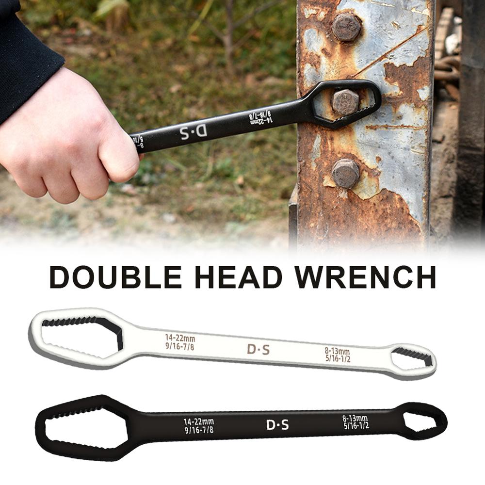 8-22mm Double-Head Universal Spanner Ratchet Wrench Key Set Screw Nuts Wrenches Repair Double-Headed Self-Tightening Hand Tools