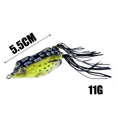 High-Quality 55MM 11G Topwater Soft Plastic Bass Fishing Lure - Frog Bait