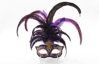 Feather Carnival Venetian Masks With Crystal Masquerade Mas
