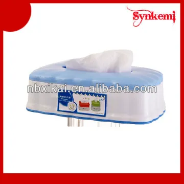 Plastic tissue paper box