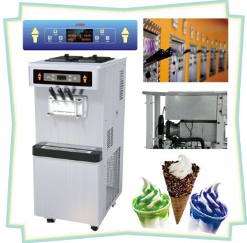 Stainless Steel Frozen Yogurt Makers, 38 Liters / Hour Soft Serve Ice Cream Machine With Cone Counting Display