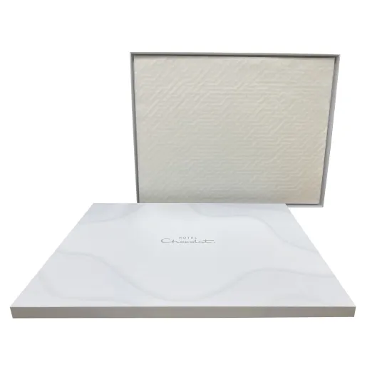 White color silver Foil LOGO Chocolate paper box