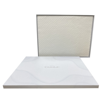White color silver Foil LOGO Chocolate paper box