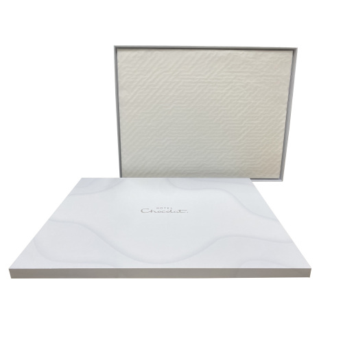 White color silver Foil LOGO Chocolate paper box