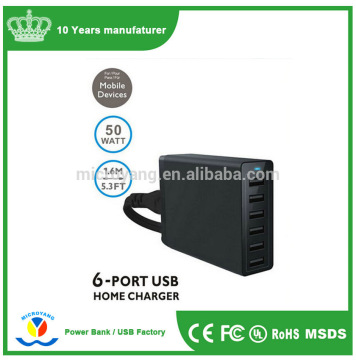 2016 unique design 6 ports Multi USB Charger multi port restaurant cell phone charging station hub