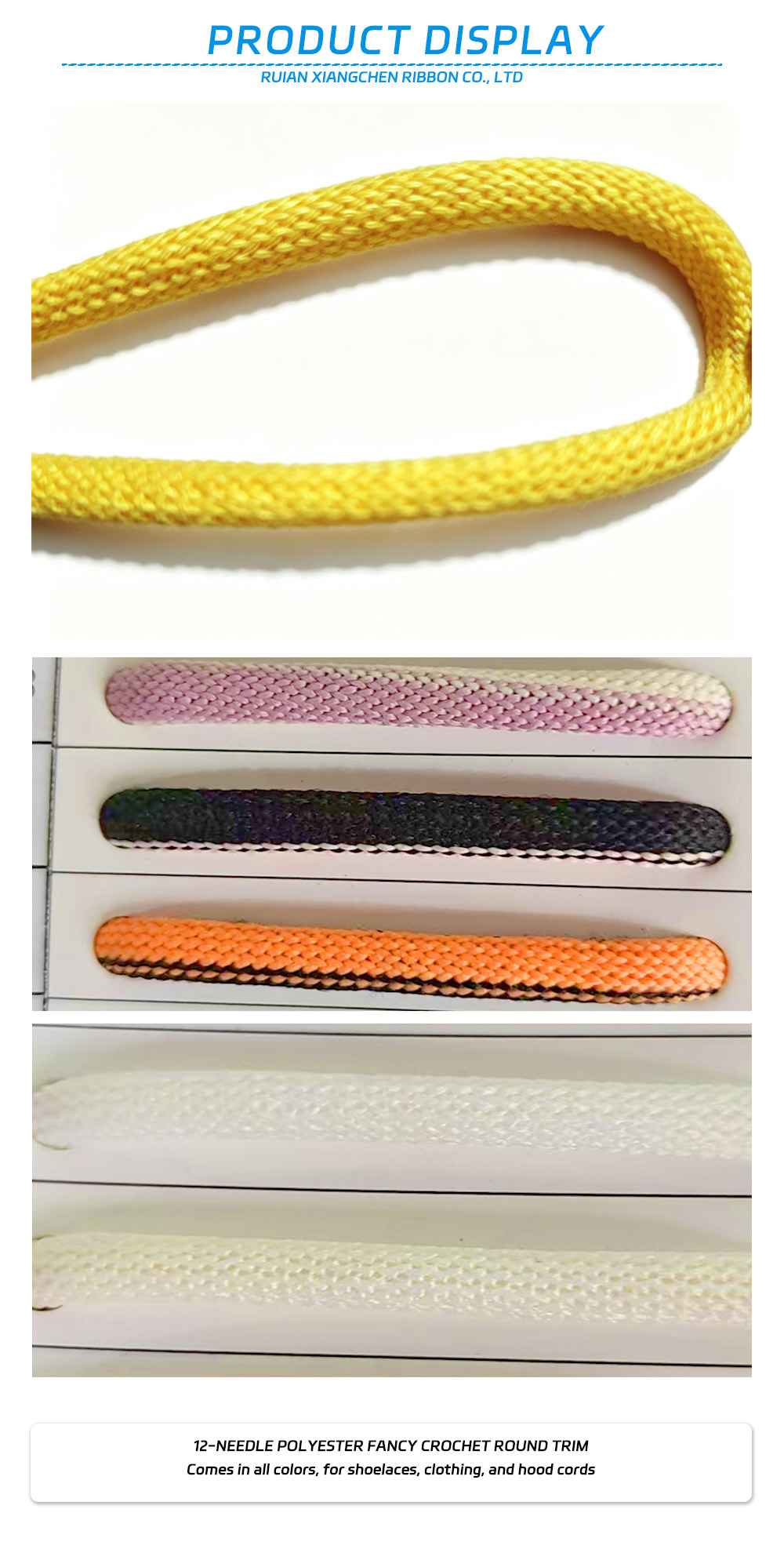 3-12-needle polyester fancy crochet round trim x
