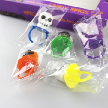 Groothandel aangepaste Halloween-schedelvormige ring Candy