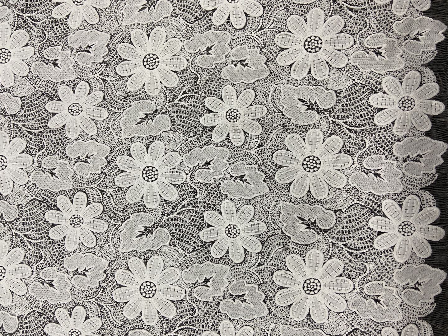 Heronsbill Pattern Milky Yarn Embroidery Fabric