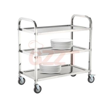 Stainless Steel 3-Tier Movable Dining Car for Hotel Kitchens