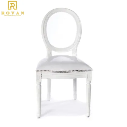 Luxury French Restaurant Leather Upholstered Louis Dining Chair