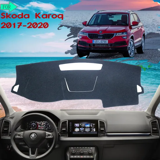Anti-Slip Dashboard Cover Protective Avoid Light Carpet for Skoda Karoq 2017 2018 2019 2020 Sunshade Mat Car Accessories