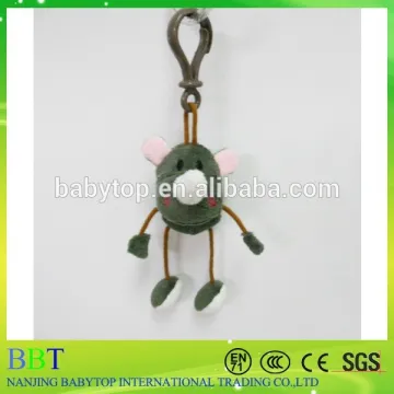Hot selling plush rhino keychain, stuffed rhino plush keychain, stuffed animal keychain